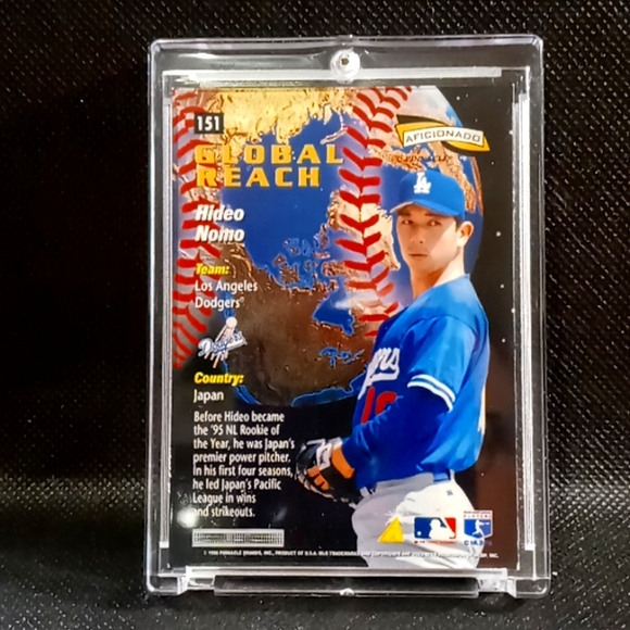 Hideo Nomo - Artist Proof (Rare) - 1996 Pinnacle Aficionado Trading Card - Picture 2 of 2